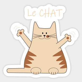 The cat says: comment CHAT va? Sticker